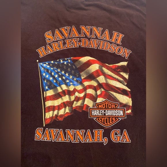 Harley Davidson Men’s Savannah GA Tee T-shirt Size 3XL - Has some cracking/Stain - Picture 5 of 9